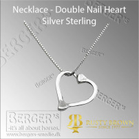 Halskæde -  Double Nail Heart i Sterling Sølv