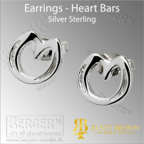Øreringe -  Heart Bar i Sterling Sølv